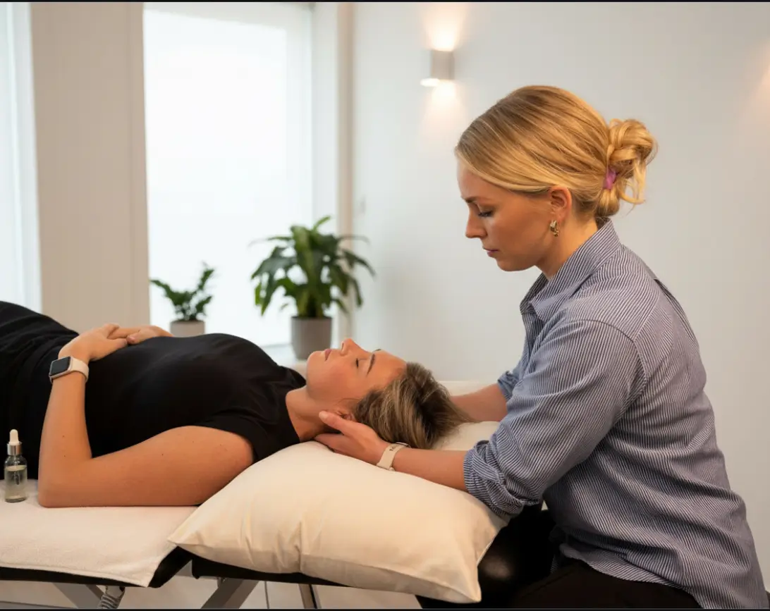 Flora treating neck pain with Manual Therapy
